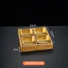 Creativo Plato de Nueve Compartimentos para Restaurantes Comerciales de Hot Pot, Restaurantes de Barbacoa, Bandejas de Carne y Verduras, Bandejas de Madera de Bambú, Platos Divididos