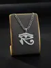 Collar Colgante Ojo de Horus de Acero Inoxidable Popular Transfronterizo Europeo y Americano Personalizado Retro Joyería de Acero de Titanio para Hombre Venta al por Mayor