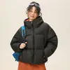 Jaqueta de Algodão com Capuz, Estilo Americano, Curta, Colorida, Solta, Nova para o Inverno, Acolchoada, Quente e à Prova de Frio, Jaqueta Puffer Unissex