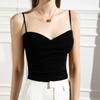 Primavera e Verão Sling Mulheres Curto All-in-One Colete com Almofada no peito