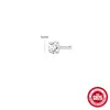 Nuevo Estilo Plata de Ley 925 Piercing Clásico Stud Individual de Diamante Cuatro Garras Anillo para Nariz, Popular en Europa y América, Piercing Corporal Personalizado Stud para Oreja
