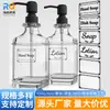 Frasco Quadrado de Vidro Transparente para Álcool em Gel Frasco Refil para Shampoo Gel de Banho Frasco de Sabonete Tipo Pump de Aço Inoxidável