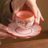 Taza de Té y Platillo para Gato Ruyao Rosa de Fábrica Taza Maestra Juego de Té Kung Fu de Cerámica para Mujer Taza de Té Personal Especial