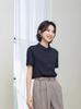 Camisa Feminina de Verão Nova Yun Yun 2025 Camisa Simples e Versátil de Manga Curta Roupa Casual para Trabalho Camisa Elegante e Profissional