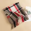 Bufanda Retro Artística de Cuadros de Cachemira Sintética Nueva 2026 para Mujer, Bufanda y Chal Versátil de Moda para Viajes Diarios, Caliente, Venta al por Mayor