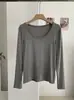 KEKEZOON Camiseta Básica Versátil de Color Sólido con Cuello Redondo y Mangas Largas para Mujer, 17 Colores, Corte Delgado, 8986