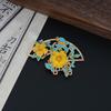 Moda Estilo Nacional Vintage Aleación Flor de Abanico Joyería para Mujer Sentido de Alta Gama Aleación Borla Broche Accesorios para Abrigo Cheongsam