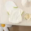 Mameluco de Bebé Verano Nuevo Estilo Bordado de Dibujos Animados Rana Pequeña Mono para Niños y Niñas Ropa de Exterior Enterizo