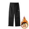 Calças de Algodão Plissadas Tridimensionais para Uso Externo, Repelentes à Água, para Homens, Calças Casuais de Trabalho para o Inverno com Punhos Ajustáveis, Calças Quentes e Espessadas
