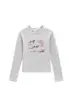 Camiseta Ajustada de Manga Larga Estilo Americano Picante para Mujer, Nueva Colección Primavera y Otoño 2026 con Estampado de Caricatura y Letras, Top Básico