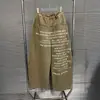 Jeans Estampado com Letras Americanas Outono Inicial 2025 Design Feminino Calças Largas Retas de Pernas Largas Calças Scimitar