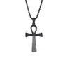 Collares transfronterizos europeos y americanos para hombre y mujer, colgantes de cruz de superficie lisa de acero inoxidable personalizados, accesorios de cadena para suéter, venta al por mayor, no se decoloran