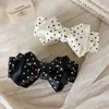 Pinza de plátano con lazo de lunares satinado estilo coreano, pinza elegante y versátil para coleta, pinza para recogidos femeninos