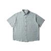 Vestido 2025 Verão Novo Japonês Vintage Bolso de Patch Design Bordado Xadrez Solto Versátil Camisa de Manga Curta