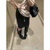 Tiro real Falda Midi Recta Elástica de Lunares Dongdaemun Coreano para Mujer Cintura Alta Falda Midi de Línea A con Temperamento 25899