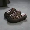 Zapatillas Tejidas de Punta Cerrada Versátiles y de Moda para Mujer, Nuevos Sandalias Ligeras Slip-On de Suela Gruesa Verano 2026