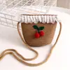 Chapéu de Palha Infantil Chapéu de Bacia de Verão Meninos e Meninas Chapéu de Sol Pequena Bolsa de Ombro Meninas Chapéu de Praia para Bebê Chapéu Pequeno Fresco Estiloso