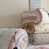 Gasa de doble capa 100% algodón, edredón cálido para otoño e invierno, lavable, edredón todo en uno, apto para usar con calefactores, edredón para todas las estaciones, edredón de invierno engrosado