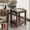 Estante para tazas de mesa de Mahjong, cenicero, mesa de té especial para salas de té y salas de ajedrez y cartas, estante de almacenamiento de doble capa, mesita auxiliar pequeña de madera maciza