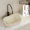 Estilo Crema Apartamento Pequeño Lavabo de Cerámica con Encimera Lavabo Ovalado Lavabo de Arte para Baño Hogar