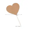 Decoração de bolo de aniversário simples papel kraft HB em branco cartão de bolo escrito à mão inserção plug-in de bolo