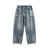 Yidao Vintage 2026 Otoño Nuevo Retro Americano Moderno Diseño Desgastado con Salpicaduras de Pintura Jeans Casuales Sueltos para Hombre