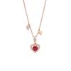 Colar de coração de pêssego em prata de lei 925 feminino de alta qualidade nicho corrente de clavícula amor pingente de flor de ameixa micro cravejado zircônia joia ins