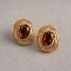 Pendientes Geométricos de Flor de Resina Transfronterizos Europeos y Americanos Otoplastias Maillard Otoño e Invierno Diseño Nicho de Gama Alta Joyería para Orejas Venta al por Mayor