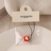 Mini Colgante de Bolsa Apple Core, Lindo Colgante para Teléfono Móvil, Adorno de Manzana con Corazón Rojo para Chica