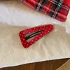 Horquilla de Tela de Lunares Blancos y Rojos Estilo Coreano Pinza BB Pinza Lateral de Chica Retro Pinza para Mechones Sueltos Accesorios para el Cabello Nuevo Estilo