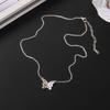 Colar de borboleta de zircão de cristal colorido luz nicho de luxo design avançado clavícula cadeia nova colar feminina acessórios moda