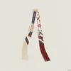 Moda Primavera Estilo Coreano Novo Lenço Longo Decorativo Versátil com Franjas para Mulheres Amarrado à Bolsa Fita Fita de Seda