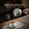 Set de Té Kung Fu de Alta Gama Plateado con Tetera y Tazas de Té Plateadas con Patrón Estilo Chino, Set de Té Portátil para Viaje, Regalo Souvenir