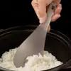Cuchara para Arroz Martillada de Titanio Puro, Cuchara para Arroz de Cantimplora, Espátula Doméstica, Pala para Arroz de Olla Arrocera, Cuchara Portátil para Exteriores, Vajilla de Titanio