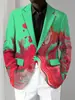 Chaqueta de Manga Larga con Botones, Pigmento Salpicado, Temperamento Iridiscente, Traje de Moda para Sesión de Fotos de Revista, Parte Superior WL8, Resistente a las Arrugas