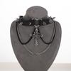 Collar Gótico Diablo Cruz Araña Borla Remache Hip Hop Personalidad Sentido del Diseño Exagerado Punk