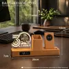 Set de regalo acrílico para aniversario del campus: reloj de carga inalámbrica, portalápices y pequeña luz de noche - un regalo personalizado y creativo