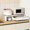 Estante de Almacenamiento Extraíble para Horno de Microondas Bandeja de Preparación de Cocina Cajón Bandeja para Arrocera Banco de Trabajo Deslizante de Almacenamiento