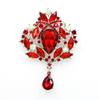 Broche de cristal de lujo europeo y americano para mujer, flor de mano, decoración de boda, ramillete, accesorios para traje, alfiler, joyería