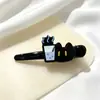 Presilha de cabelo xadrez em formato de coração com flocado para mulheres, novo estilo coreano 2026, presilha BB para franja e cabelo lateral, acessório de cabelo para outono e inverno