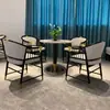 Mesa y Sillas de Negociación para Oficina de Ventas Silla de Recepción de Lujo Ligero Silla de Madera Maciza Estilo Chino Nuevo Silla de Ocio para Club Silla de Mahjong con Bolsa Suave