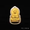 Cuentas corredizas de jade con incrustaciones de oro Guanyin Colgante Passepartout Buda Maitreya Regalos para hombres y mujeres Regalos de drenaje en vivo Venta al por mayor