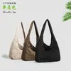 Nova Bolsa Simples de Lona com Zíper, Grande Capacidade, Bolsa Tote Versátil para Armazenamento, Bolsa de Ombro para Uso Externo e no Dia a Dia, Processamento Personalizado