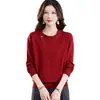 Roupas femininas transfronteiriças 2026 para primavera, outono e inverno, novos tops e suéteres elegantes de tamanho grande com corte justo que rejuvenescem