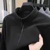 2026 modelo popular fleece manga longa meio zíper fleece dupla face versátil gola alta jaqueta casual moletom casaco