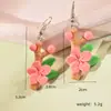 Pendientes de Accesorios de Flor de Durazno de Resina Brillante para Uso Diario, Regalos de Vacaciones, Accesorios de Vestir, Hechos a Mano DIY