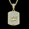 Fabricante de Joyería Transfronteriza Venta al por Mayor Hip-Hop Hombre Diamante Brillo 100 Puntos Marca Militar Colgante Placa de Perro Collar K1131