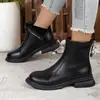 Botas Martin de sola grossa para mulheres, estilosas e versáteis, nova coleção outono/inverno 2026, botas de algodão com forro de fleece, botinhas estilo Chelsea britânicas, botas de cano curto ajustadas