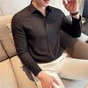 Camisa de Lino-Algodón con Textura, Pliegues Finos, Cierre y Mangas Largas para Hombre, Temporada 2025, con un Diseño Elegante y de Lujo Ligero