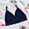 Sutiã feminino estilo francês triângulo sem anel de aço sutiã de renda fino respirável sexy envoltório colete estilo tubo